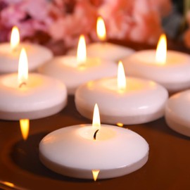 3 inch White Floating Candles, 48 Packs Unscented Floating Candles for Centerpieces-10 Hours Burn Time-3” Floating Tealight Candles for Cylinder Vases, Pool, Wedding, Party, Christmas Holiday