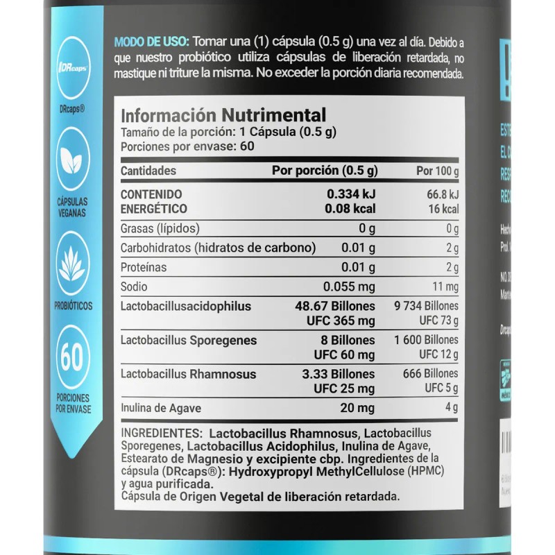 80 Billones De Probiótics platinum 60 Cápsulas Con 11 Cepas