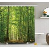 SRJ2018 Woodland Decor Shower Curtain Set Deciduous Forest in Summertime