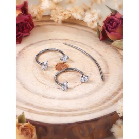 Tvalccoy F136 Titanium 20g 10mm Horseshoe Nose Septum Lip Rings Piercings Hoops 20 g Gauge Small Cartilage Tragus Helix Daith Earrings Jewelry for Women Men Hypoallergenic