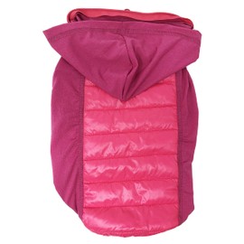 Pet Life Apex Lightweight Hybrid Stretch and Quick-Dry Dog Coat with Pop Out Hood, MD, Pink