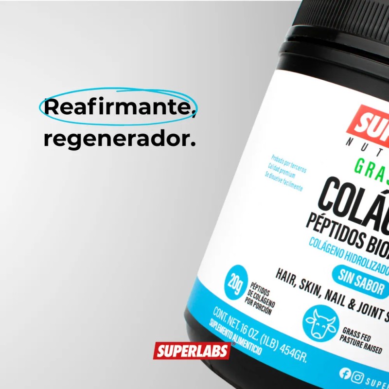 Superlabs Nutrition Colgeno Hidrolizado 454g Sin Sabor Grass Fed