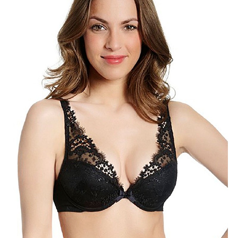 Simone Perele Women's Wish Triangle Contour Bra, Black, 34E