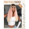 GORGIUS Straight Glueless Wig with Bangs Ombre Peach Pink Layered