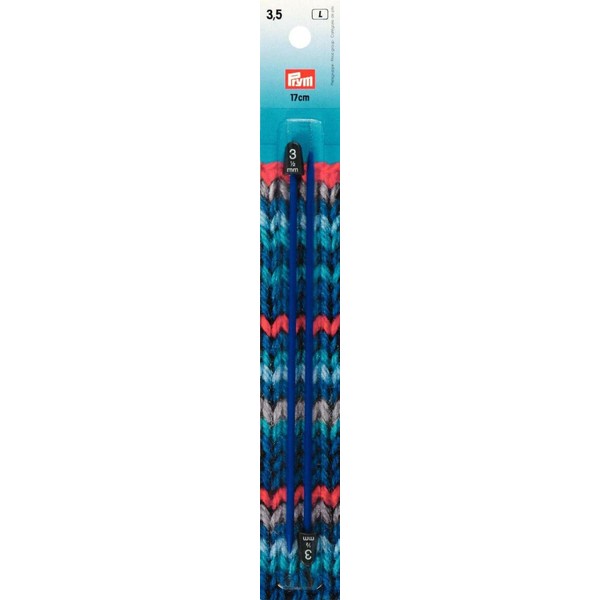 Prim Kids' Ami Needles, 0.7 inches (17 cm), 0.13 inches (3.50 mm), Φ/2 piece set, Color: Blue
