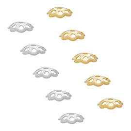 UNICRAFTALE Approximately 240 Pieces, 2 Colors, 0.2 inch (6 mm), 304 Stainless Steel Bead Cap, Cap Beads, Petal Cap, Beads, Cone Cap, Washer, Metal Beads, Metal Beads, Accessories, Cap, Spacer Beads,