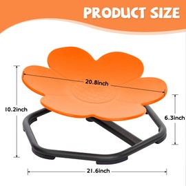 Kids Swivel Chair, Spinning Chair for Autistic Kids, Non-Slip Base Spinning Seat for Kids Sensory, Training Body Coordination (Orange)