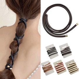 PU Leather Spiral Hair Ties, Spiral Lock Hair Tie Ponytail Holder, Hair Ties Hair Bands Wraps, Hair Band For Women Girls Hair Accessories