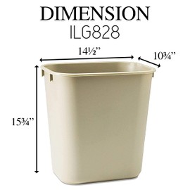 iLiving ILG828 Commercial Fiberglass Fire-Resistant Trash Can, 28 Quart/7 Gallon, Beige