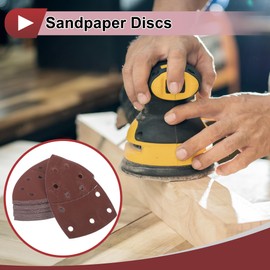 HEROFFIX 50 Pcs Sanding Discs Wet Dry Waterproof Hook & Loop Sandpaper for Woodworking, Automotive Refinishing 6.10"x4.13" 11 Hole 600 Grit Red Aluminum Oxide