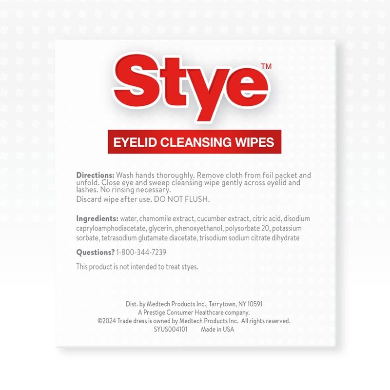 Stye Cleansing Eyelid Wipes – Individually Wrapped Face Wipes Gently
