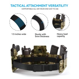 YOETEY Ratchet Tactical Gun Belt for Men - 1.5" Stiff Nylon Web Work Belts Heavy Duty - Slide Buckle Fit Pants