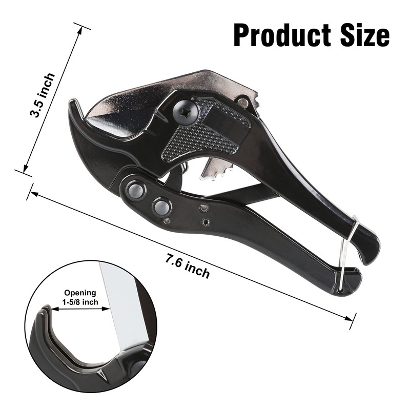 iWork PVC Cutter 1-5/8", PVC Pipe Cutter, Ratcheting PVC Cutter