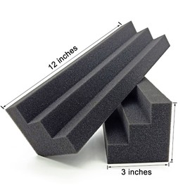 Acoustic Foam Panels 12" X 3" X 3" Bass Traps Acoustic Foam Corner, Sound Proof Foam Panels for Wall, Sound Dampening Panels for Studio, Home or Theater