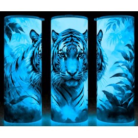 Unbranded Glow in the Dark Tiger in the Forrest Mist Cup Mug Tumbler 20oz