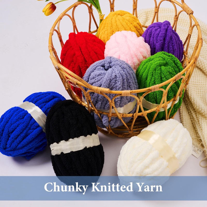 Chunky Yarn for Hand Knitting, Jumbo Chunky Yarn for Crocheting,