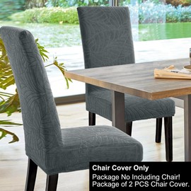 PiccoCasa Stretch Spandex Dining Chair Covers for Dining Chair 2 Pack, Removable Washable Chair Covers for Hotel Party Kitchen Wedding - Slate Blue High Back Chair Seat Slipcovers