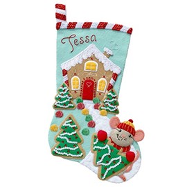 MerryStockings 18" Felt Christmas Stocking Kit with Sequin Embellishments - Make Your Own Felt Stockings and Start a New Family Tradition. Perfect for DIY Christmas Decor!