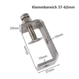 Pack of 4 C Clamp 65 mm Carrier Clamp Stainless Steel 304 Small C Clamp Clamping Screw Adjustment Range 37-62 mm Stainless Steel Welding Clamp for Welding, Tools, DIY, Woodworking