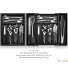 budu Cutlery Tray #38 (Depth 38 cm) Made of Bamboo - Black - Drawer Organiser System for the Kitchen - Cutlery Tray for Bamboo Drawers - Extendable - Kitchen Drawer Organiser - Kitchen Organiser