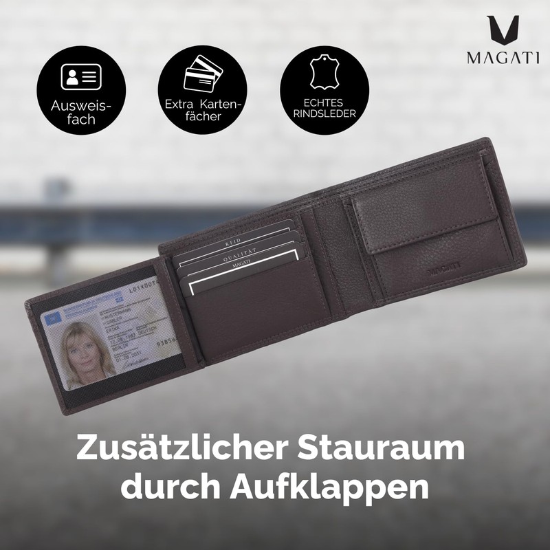 MAGATI IL Toro Classic Wallet with Coin Compartment, RFID Protection,