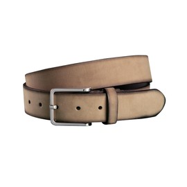 Fenix Men's Belt, Adjustable Leather Belt Celebrate Size 85 cm to 115 cm, Leather Belt Men with Buckle, 35 mm Wide, Nubuck Leather Belt, Sage Gold, 105