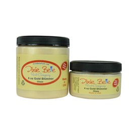 Dixie Belle Glaze | Gold Shimmer (8oz) | Water-Based Paint Glaze | Paint Finish for Stippling and Color Washing | DIY Home Décor Glaze | Made in the USA