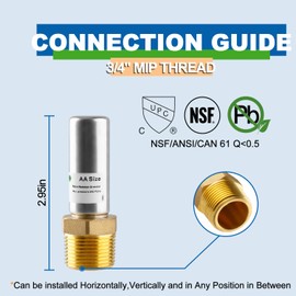 AquaNeurk Stainless Steel Water Hammer Arrestor, 3/4 Inch MHT Straight Hammer Arrestor,Male Hose Thread Connection