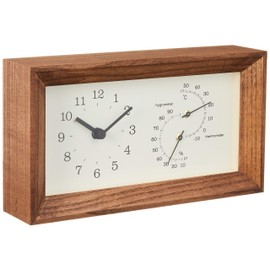 Lemnos Lemnos Wall Mounted Thermometer/Hygrometer, FRAME LC13-14 BW Frame, Brown, Natural Wood, Analog