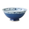 Hasamiyaki 70869 Rice Bowl (Large), Chrysanthemum Pattern, Blue