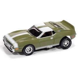 Auto World Green & White 1971 AMC Javelin AMX Electric Slot Car X-Traction Auto World Hobby