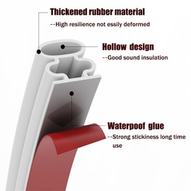 HNYNH Weather Stripping Door Seal Strip，Extra Thick Door/Windows Rubber Weather Seal Strip，Self-Adhesive Door Seal Strip Insulation Soundproofing Strip,Multiple Models (White, 0.39in*0.39in*40ft)