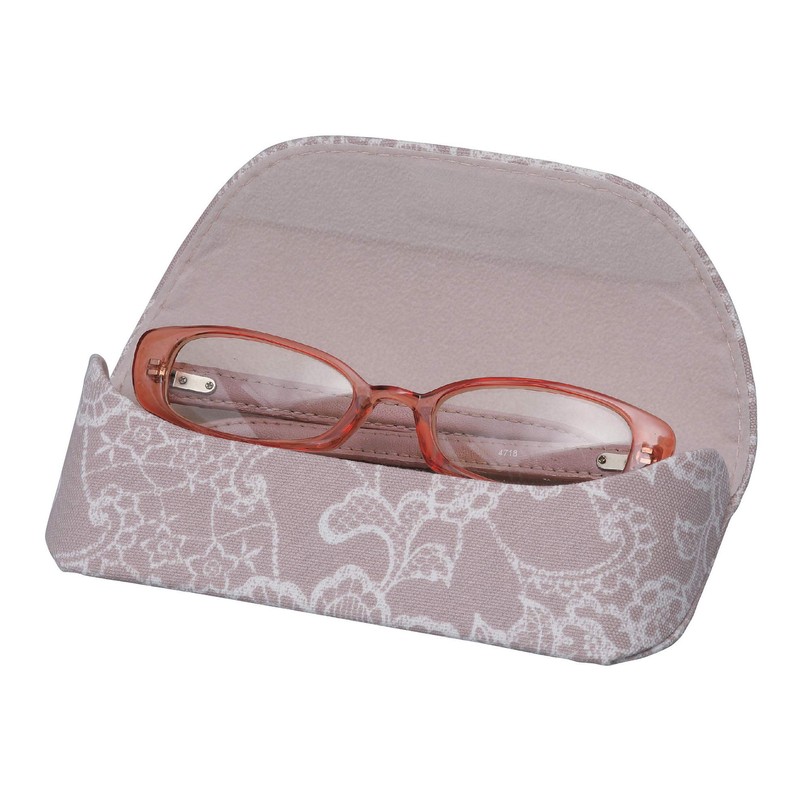 Pearl 092791 Eyeglass Case, Gray, Semi-Hard, Cotton, Floral Pattern