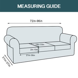 FantasDecor 4 Piece Sofa Cover Stretch Luxury Thick Velvet Sofa Slipcover with 3 Separate Seat Cushion Covers | Couch Covers for 3 Cushion Couch/Living Room, Secure with Straps (Sofa,Stone Blue)