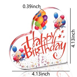 Happy Birthday Desk Decor Gift for Women Men Birthday Christmas Gifts for Son Daughter Birthday Table Decorations for Friends Bestie Happy Birthday Desk Plaque for Home Office Decorative Signs