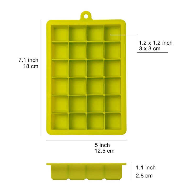 Szxc Silicone Ice Cube Trays with Lids - 2 Pack