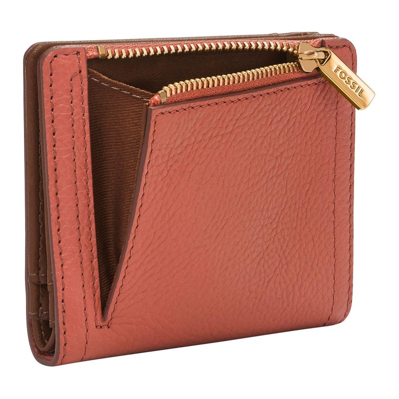 Fossil Women's Logan Bifold, red, S