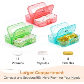 Zoksi Pill Organizer 2 Times a Day, Weekly 7 Day Pill Box, Daily Am Pm Pill Organizer with Double-Side Large Opening for Easy to Use, Color Tracking T