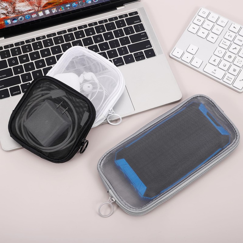 Sinzip 4 Pieces Mini Zipper Nylon Mesh Pouch, Mesh Cosmetic