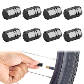 Owlbud 8 Piezas Tapones para Llantas Juego de Tapones Válvulas Llantas Universales Cubre Válvulas de Aluminio Ideal para Coche, Camioneta, Motocicleta, Bicicleta Color Gris