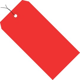 Aviditi Wired Shipping Tags, 3 1/4" x 1 5/8", 13 Pt, Red, with Reinforced Eyelet, to Identify Or Address Items That Cannot be Labeled and to Color Code Shipments, Case of 1000