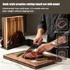 Teak Wood Book Cutting Board Set of 3 with Display