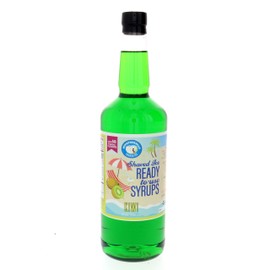 Hypothermias Hawaiian Snow Cone Syrup, Shaved Ice Flavor - Quart (32 Fl. Oz) - Kiwi - Non-GMO 100% Pure Cane Sugar, BPA-Free Plastic Bottle, Ready to Use