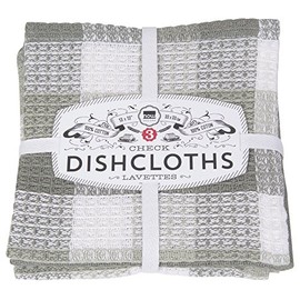 Now Designs Check Dishcloth Set, London Gray