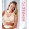 Carole Martin Full-Freedom Front Closure Wireless Cotton Bra-42 Beige