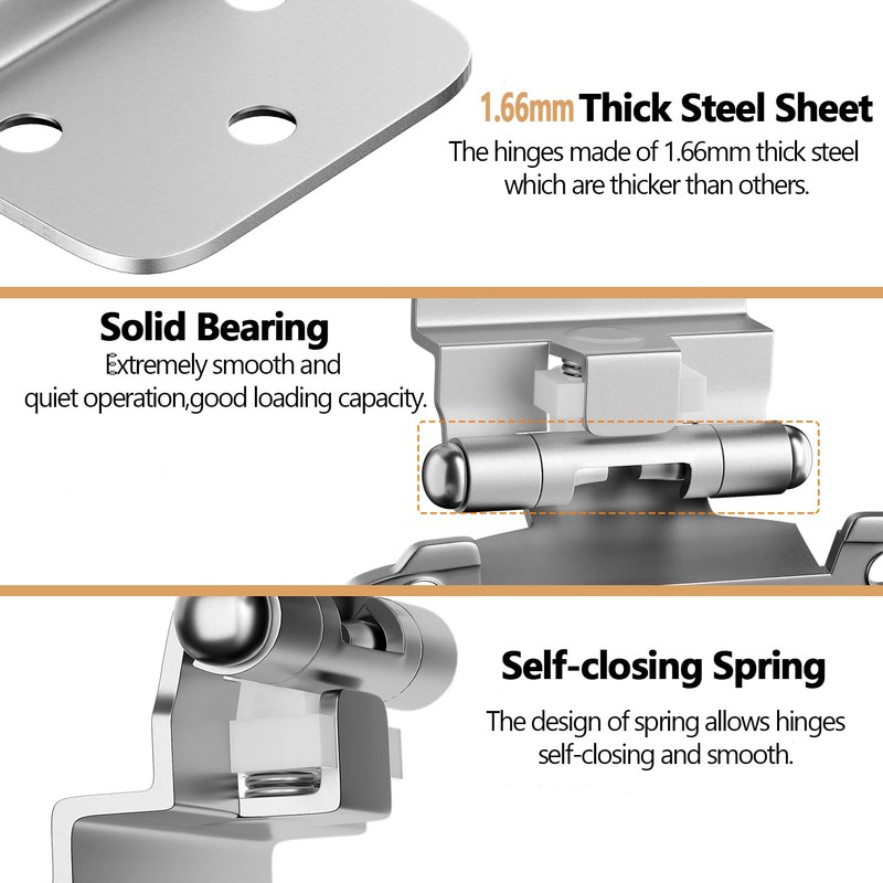 6 Pack 3 Pairs 3/8" Inset Kitchen Cabinet Door Hinges,