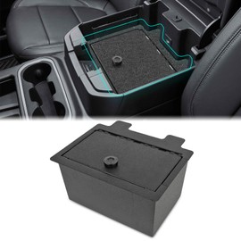 Center Console Safe Box Gun Safe Organizer for 2019-2022 Chevy Silverado 1500/GMC Sierra 1500, 2020-2023 Chevy Silverado 2500/3500HD/GMC Sierra 2500/3500HD，with Fingerprint Lock