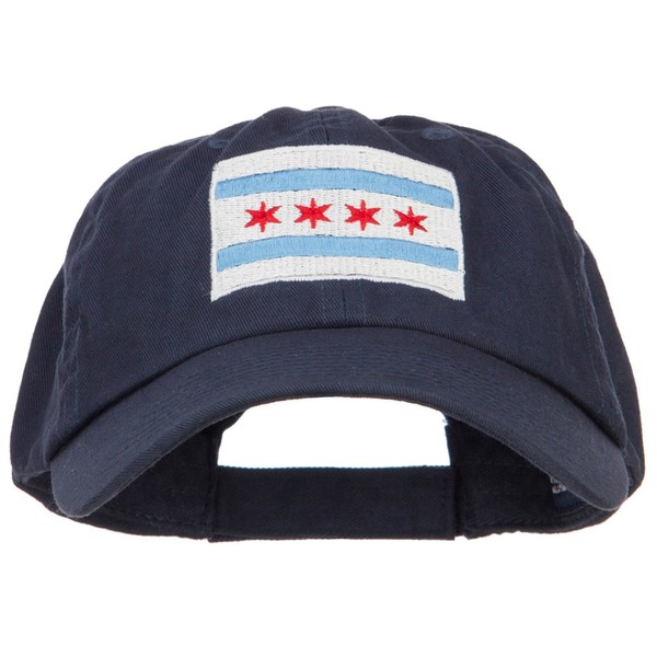 E4hats Chicago Flag Embroidered Low Cap - Navy OSFM