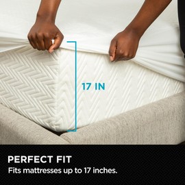 Brookstone Ultimate Mattress Protector with Cool Touch - Premium Polyester and Polyethylene Fabric for Optimal Comfort and Protection - Cooltouch Fiber for Hot Sleepers - Twin Size, White