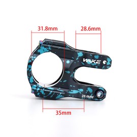 BESNIN Bike Stem 0 Degree 31.8mm for Handlebar 35mm Short Bike Stem Two Tone Stem Colorful Bike Stem (blue spot black main)